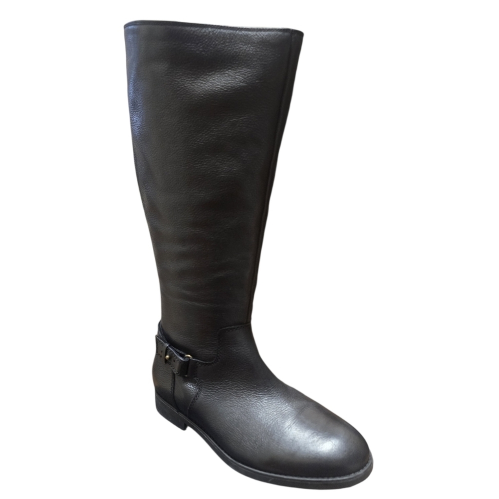 Vionic Rochelle Wide Calf Tall Leather Riding Boots - Picture 2 of 5
